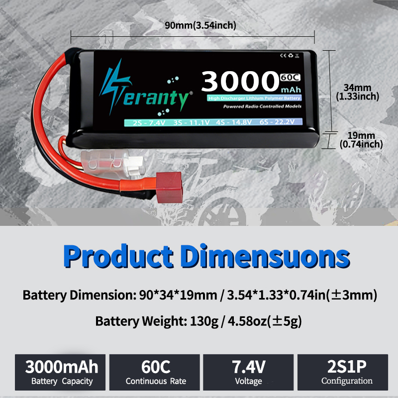 Batería Lipo TERANTY 2S 3000mA - Fpv Drone Esc reseña y precio